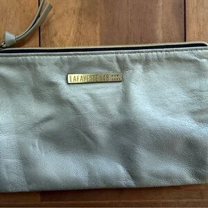 Lafayette 148 New York Small Silver Clutch or makeup bag